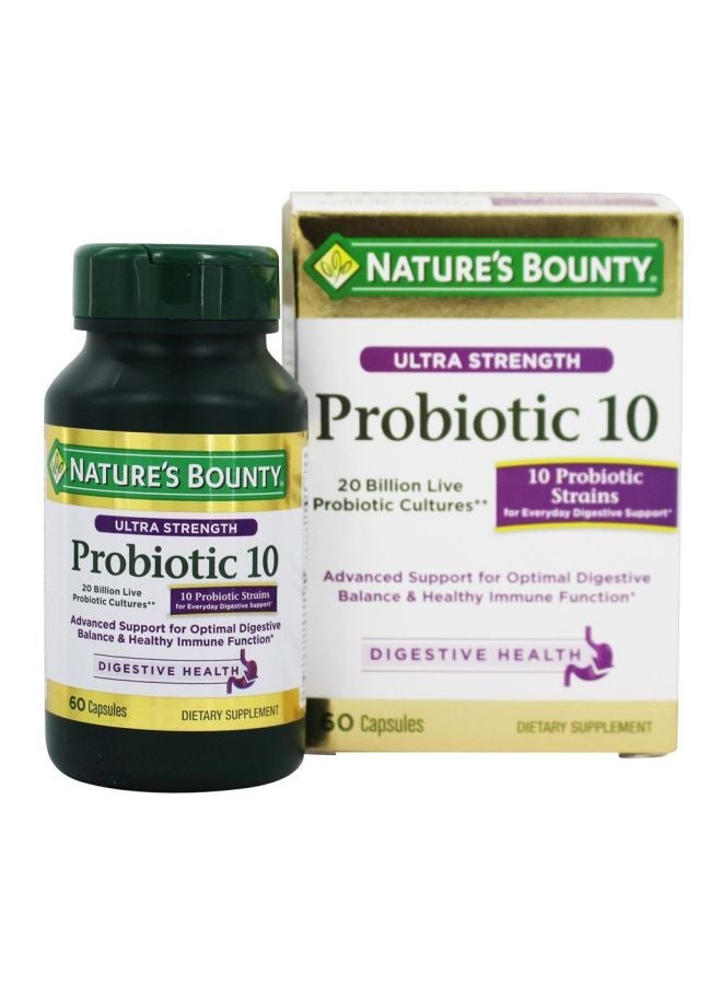NATURE'S BOUNTY Pack Of 3 Ultra Strength Probiotic 10 - 60 Capsules  - Image 2