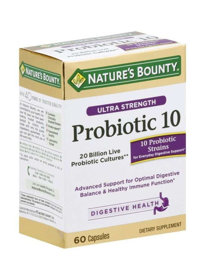 NATURE'S BOUNTY Pack Of 3 Ultra Strength Probiotic 10 - 60 Capsules  - Image 4