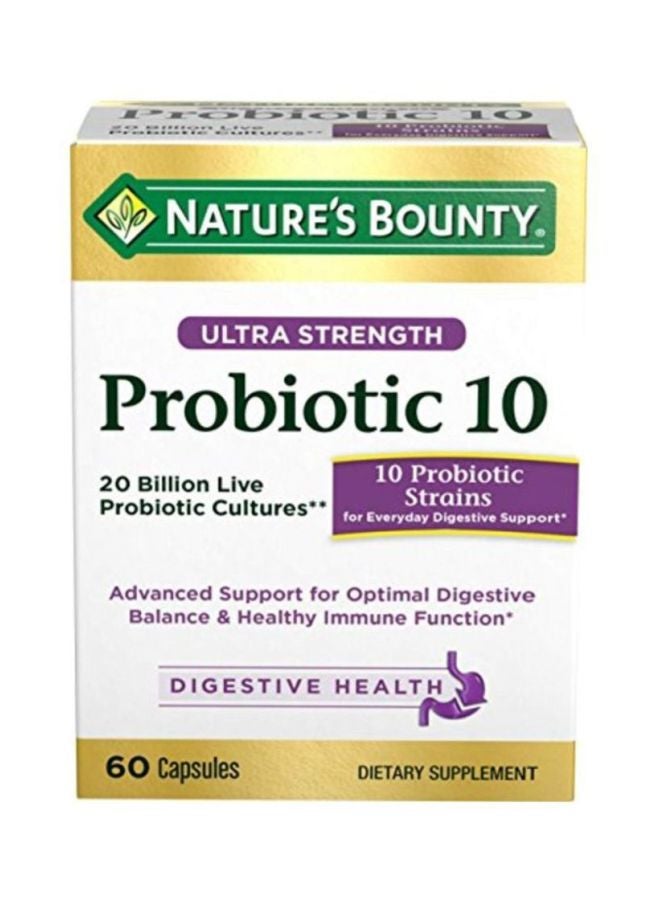 NATURE'S BOUNTY Pack Of 3 Ultra Strength Probiotic 10 - 60 Capsules  - Image 3