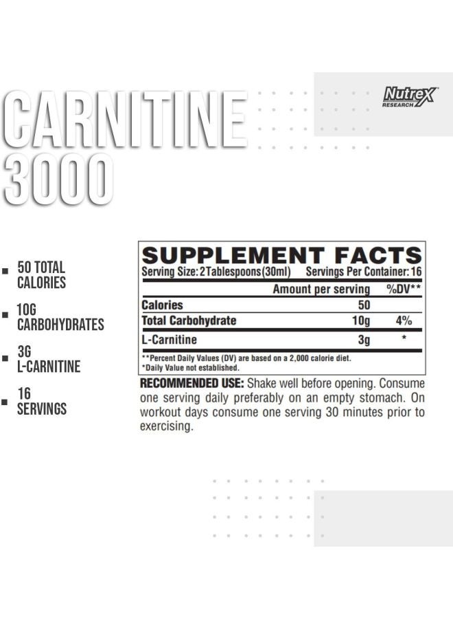 Nutrex Research Liquid Carnitine 3000 Dietary Supplement  - Image 3