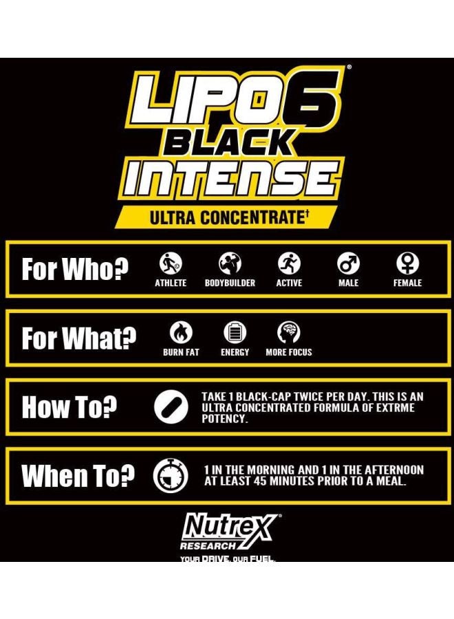 Nutrex Research Lipo 6 Black Intense Ultra Concentrate Supplement - 60 Capsules - Image 3