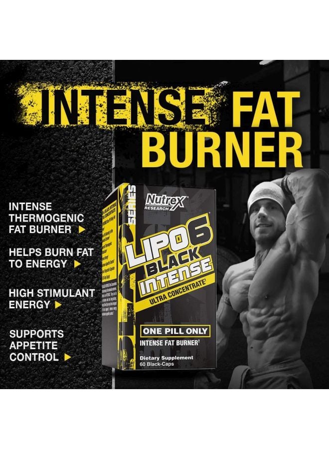 Nutrex Research Lipo 6 Black Intense Ultra Concentrate Supplement - 60 Capsules - Image 5