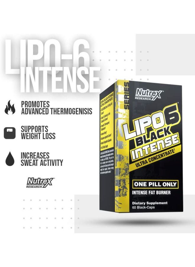 Nutrex Research Lipo 6 Black Intense Ultra Concentrate Supplement - 60 Capsules - Image 4