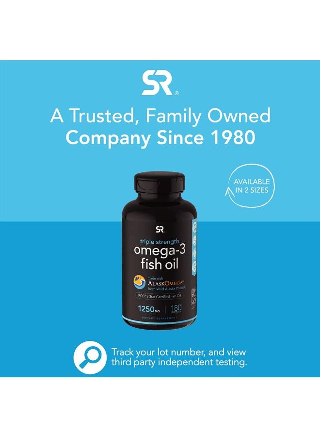 SPORTS RESEARCH - Sports Research Omega-3 Fish Oil, Triple Strength 90 Softgels - Image 1