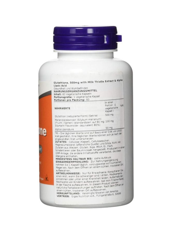 Now Foods - Glutathione Dietary Supplement - 60 Veg Capsules - Image 1