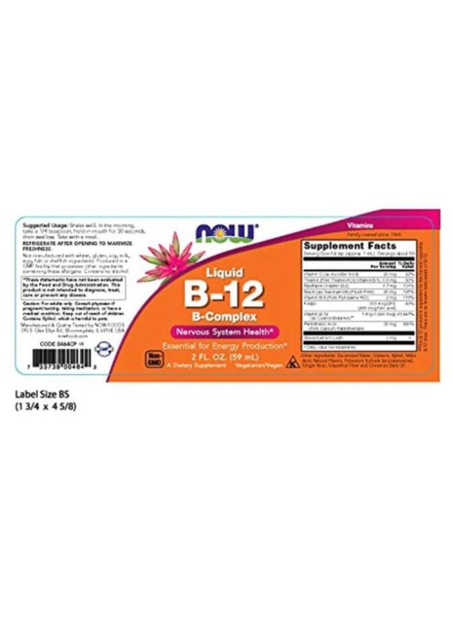 Now Foods - Vitamin B-12 Complex Liquid - Image 1