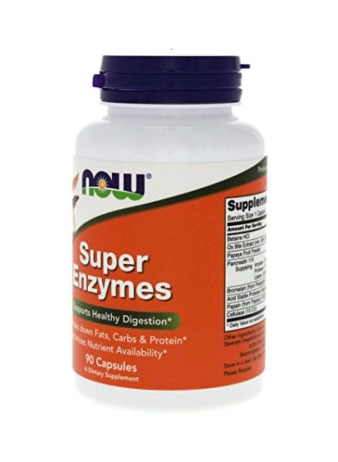Now Foods - Super Enzymes Dietary Supplement - 90 Capsules - Image 1