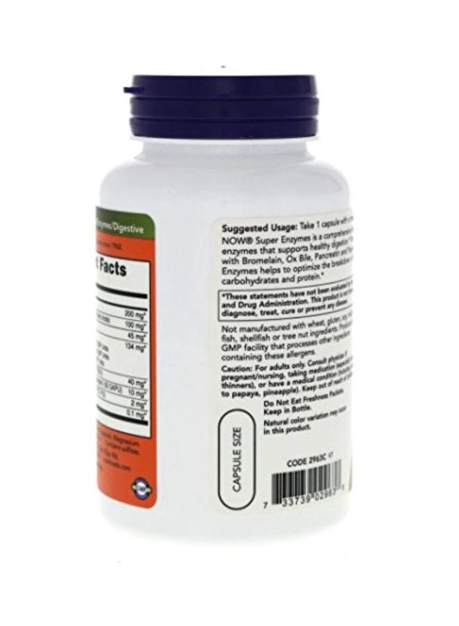 Now Foods - Super Enzymes Dietary Supplement - 90 Capsules - Image 1