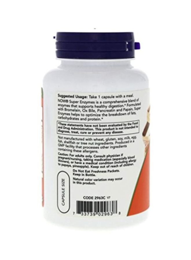Now Foods - Super Enzymes Dietary Supplement - 90 Capsules - Image 1