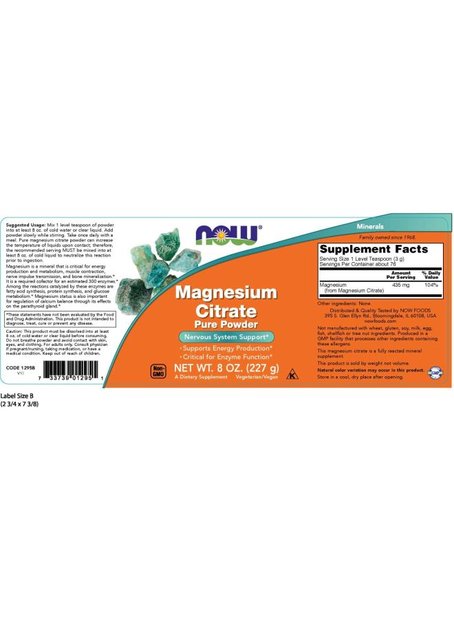Magnesium Citrate Pure Powder