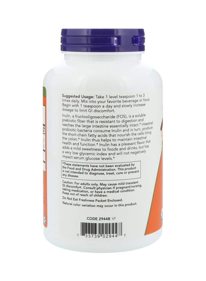 Now Foods Certified Organic Inulin Prebiotic Pure Powder 227 g  - Image 2
