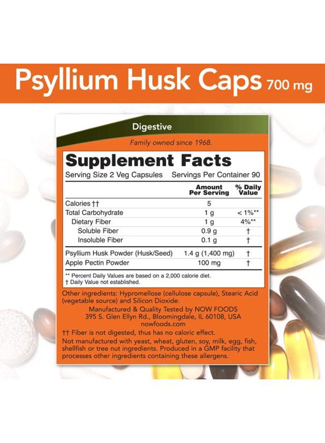 Now Foods - Psyllium Husk Dietary Supplement - 180 Capsules 700 mg - Image 1