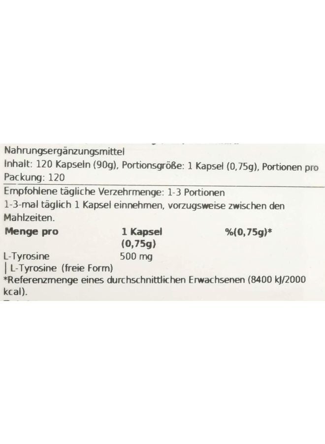 Now Foods - L-Tyrosine Dietary Supplement - 120 Capsules - Image 1