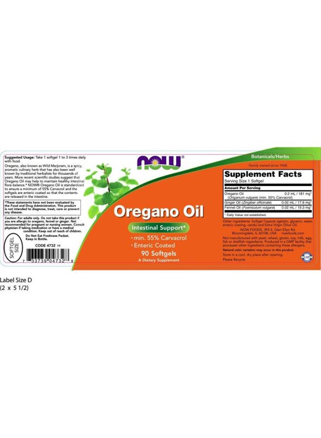 Oregano Oil Intestinal Support - 90 Softgels