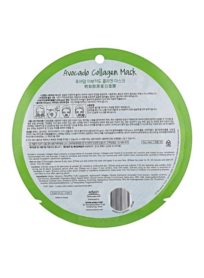 Purederm Avocado Collagen Mask 18grams - Image 2