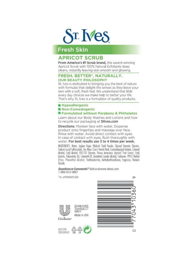 ST. Ives Fresh Skin Apricot Face Scrub 170grams - Image 2