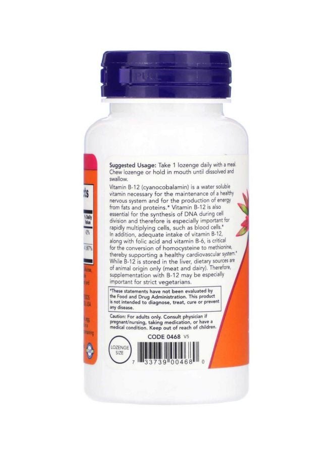 Now Foods - Vitamin B-12 1000mcg Supplement - 250 Chewable Lozenges - Image 1