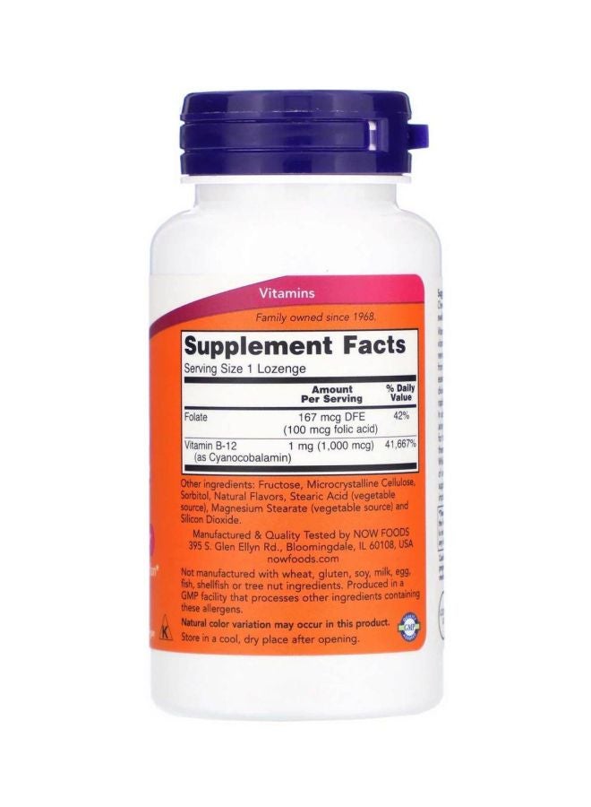 Now Foods - Vitamin B-12 1000mcg Supplement - 250 Chewable Lozenges - Image 1