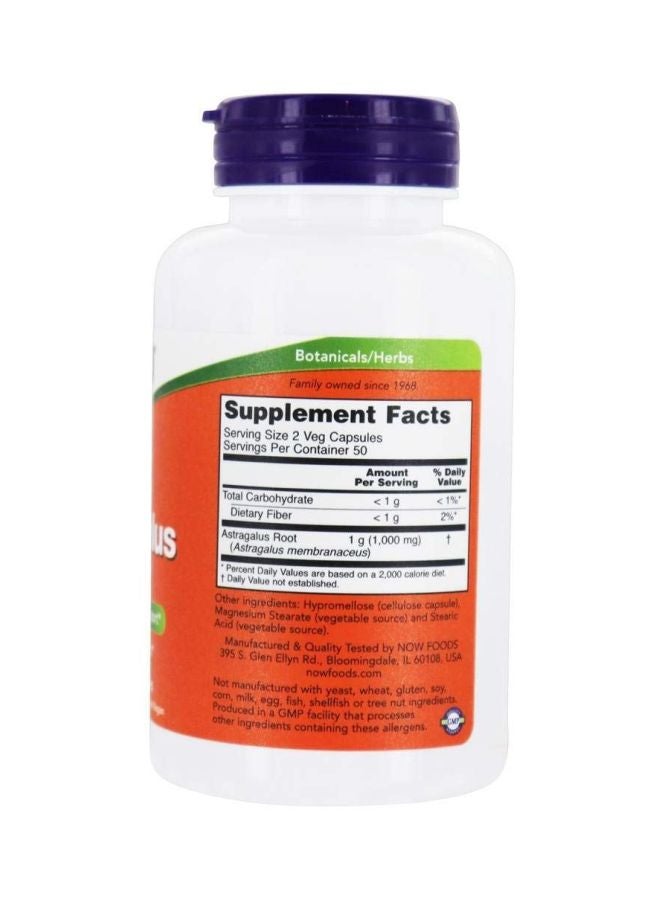 Now Foods - Astragalus 500mg Dietary Supplement - 100 Capsules - Image 1