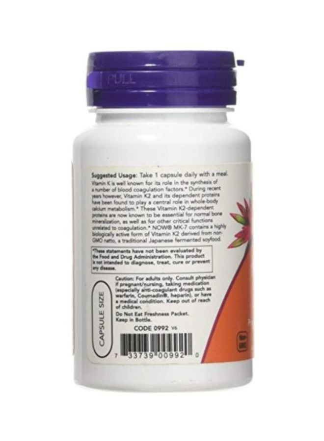 ناو فودز 3 عبوات MK-7 بفيتامين K-2 - 60 كبسولة نباتية - Image 2