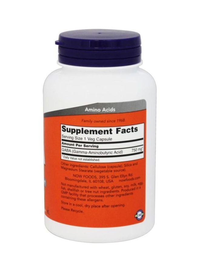 Now Foods Gaba Dietary Supplement - 100 Veg Capsules  - Image 2