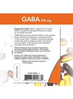 Gaba Dietary Supplement - 100 Veg Capsules - v1596037555/N32476383A_4