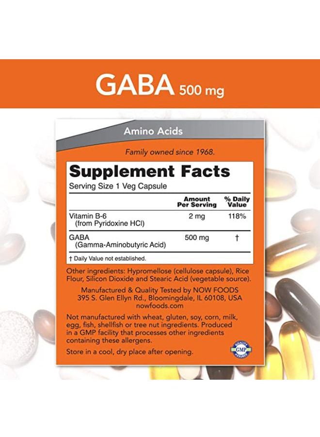 Now Foods Gaba Dietary Supplement - 100 Veg Capsules  - Image 3