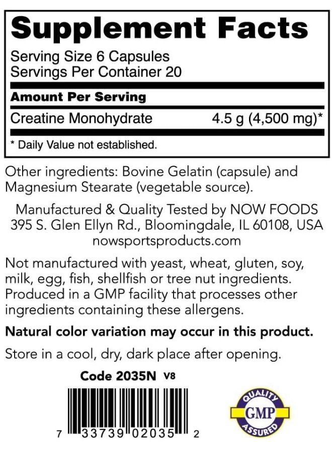 Now Foods Creatine Monohydrate Dietary Supplement - 120 Capsules  - Image 4