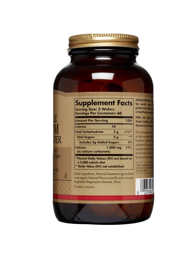 Solgar Chewable Calcium Wafers 500mg - 120 Wafers - Image 2