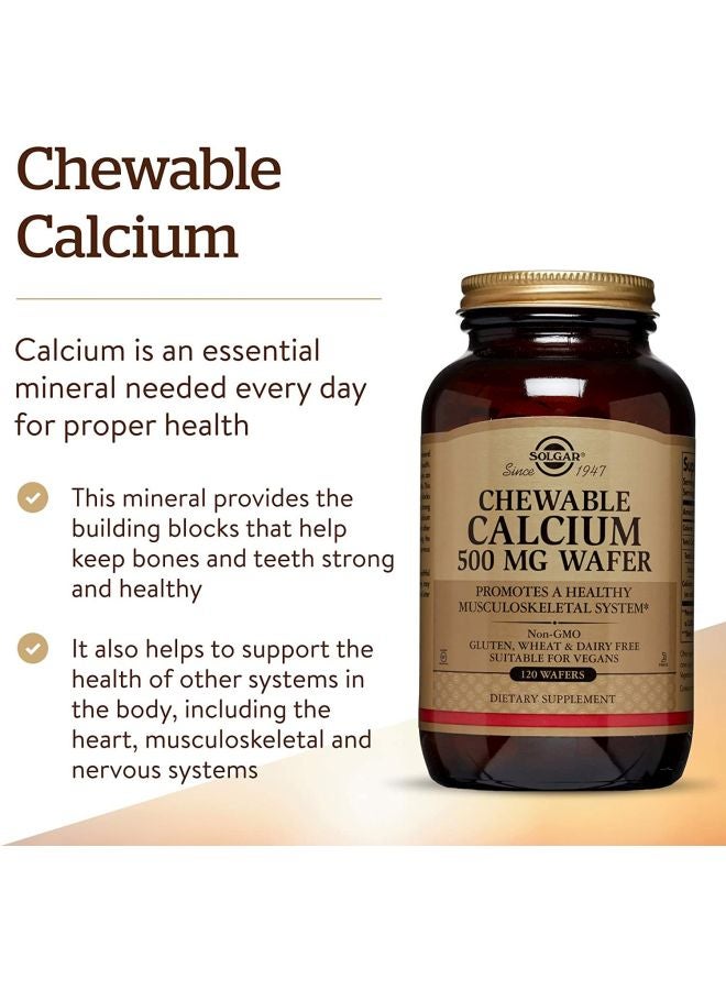 Solgar Chewable Calcium Wafers 500mg - 120 Wafers - Image 4