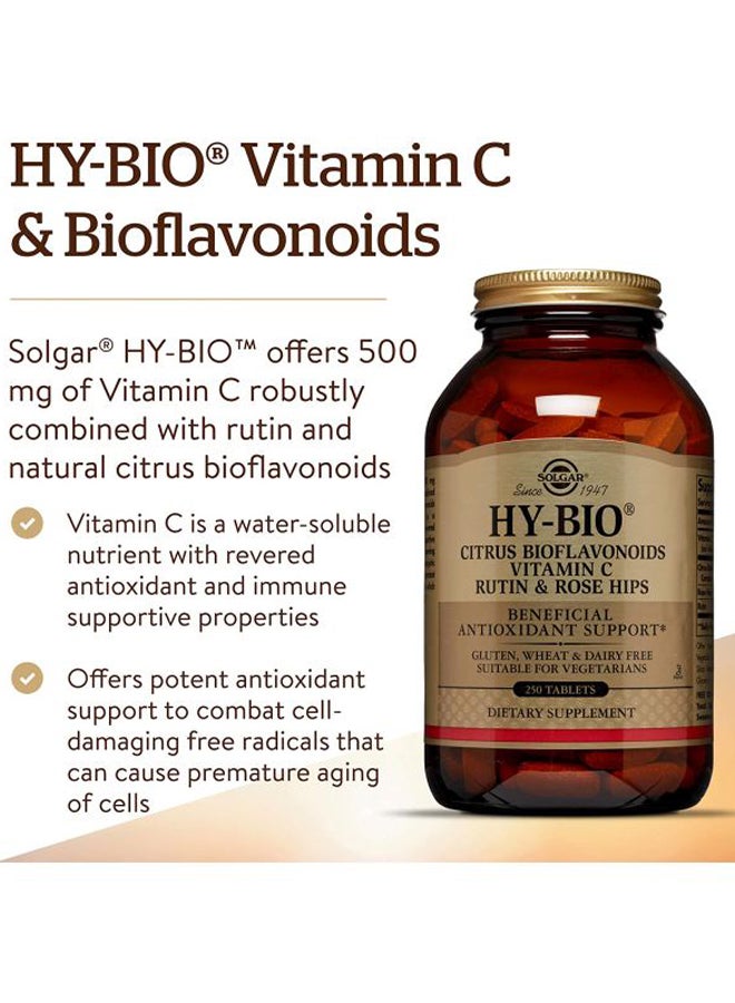 Solgar - HY-Bio Citrus Bioflavonoids Vitamin C 500mg - 250 Tablets - Image 1