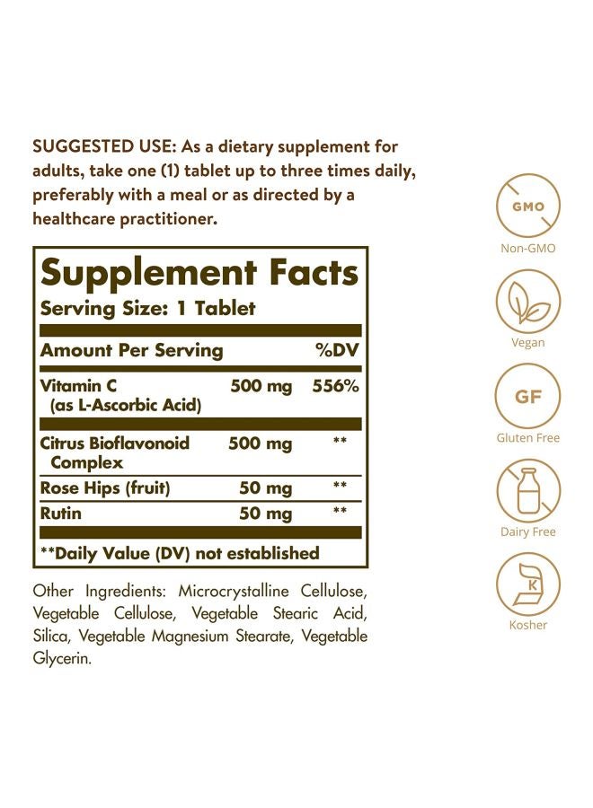 Solgar - HY-Bio Citrus Bioflavonoids Vitamin C 500mg - 250 Tablets - Image 1