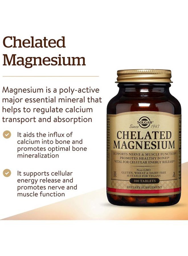 Solgar Chelated Magnesium - 100 Tablets - Image 3
