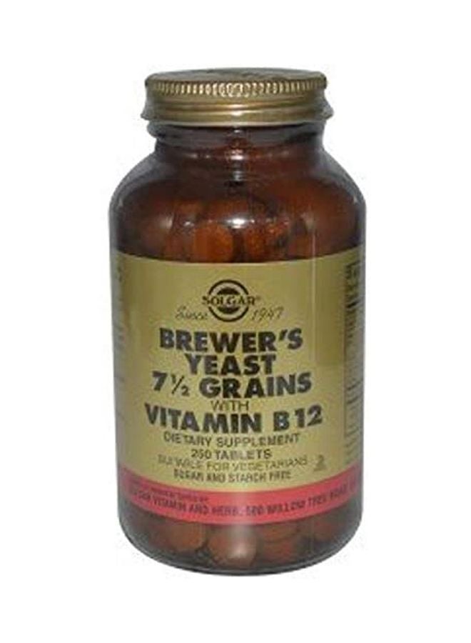 Solgar Brewer’s Yeast 7 1/2 Grains With Vitamin B12 - 250 Tablets - Image 2