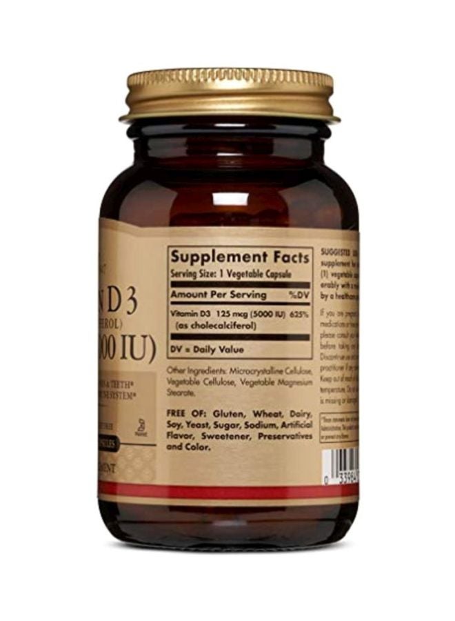 Solgar Vitamin D3 Dietary Supplement - 120 Capsules - Image 3