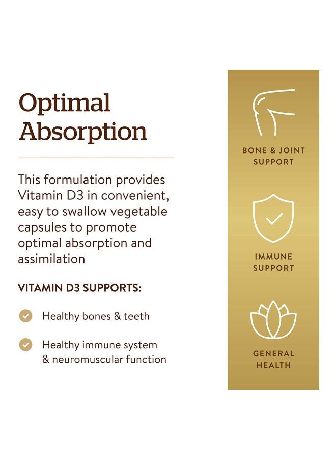 Solgar Vitamin D3 Dietary Supplement - 240 Capsules - Image 3