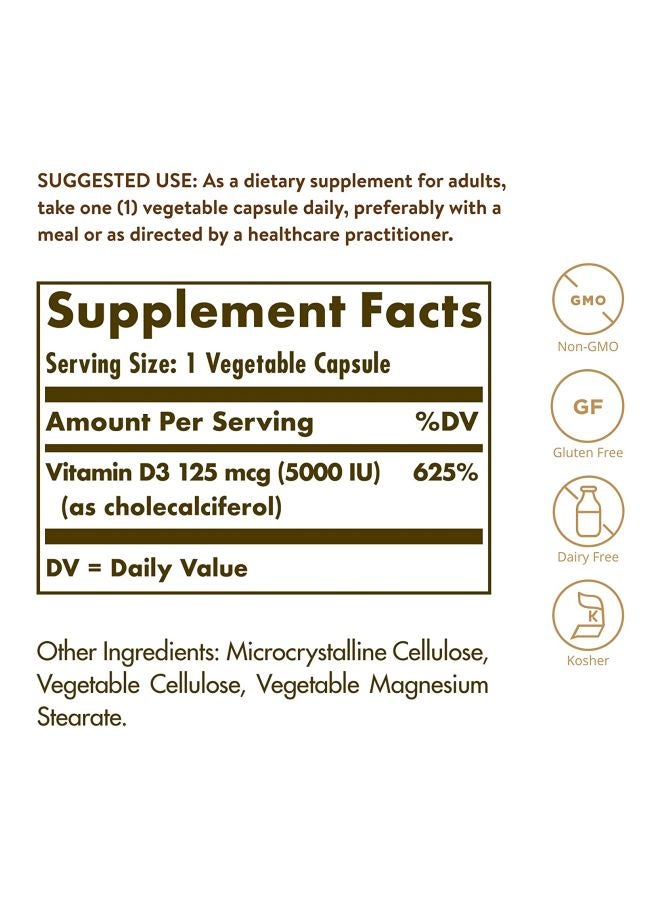 Solgar Vitamin D3 Dietary Supplement - 240 Capsules - Image 4