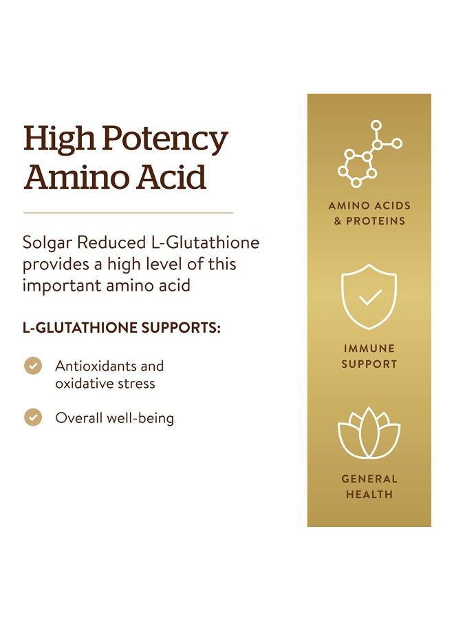 Solgar - Reduced L-Glutathione 250 mg Dietary Supplement - 60 Capsules - Image 1