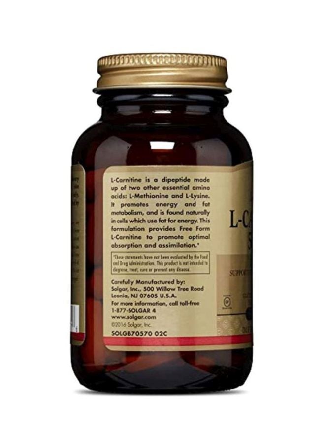 Solgar L-Carnitine Dietary Supplement 500mg - 60 Tablets - Image 4