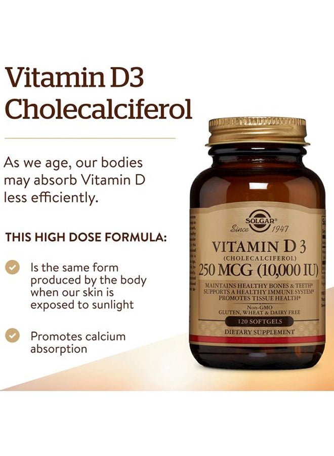 Solgar Pack Of 2 Vitamin D3 250 MCG Dietary Supplement - 120 Softgels - Image 4