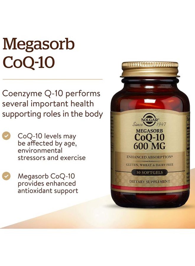 Solgar - Megasorb Coq-10 600 Mg, 30 Softgels - Image 1