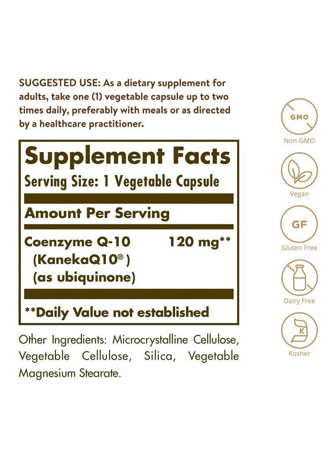 Solgar Vegetarian CoQ10 120 mg Dietary Supplement - 60 Vegetable Capsules - Image 3