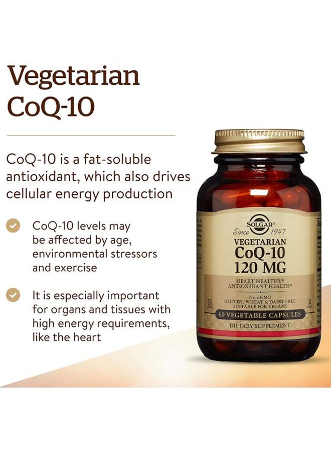 Solgar Vegetarian CoQ10 120 mg Dietary Supplement - 60 Vegetable Capsules - Image 4