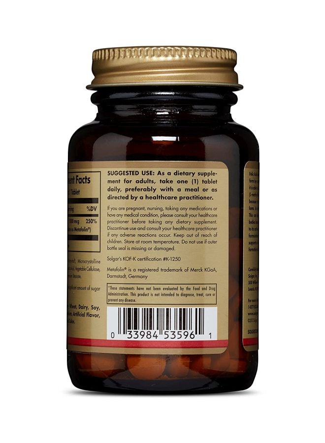 Solgar Folate Dietary Supplement 1000mcg - 120 Tablets - Image 3