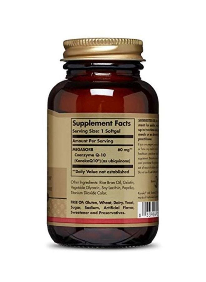 Solgar Megasorb CoQ-10 60 MG Dietary Supplement - 120 Softgels - Image 2