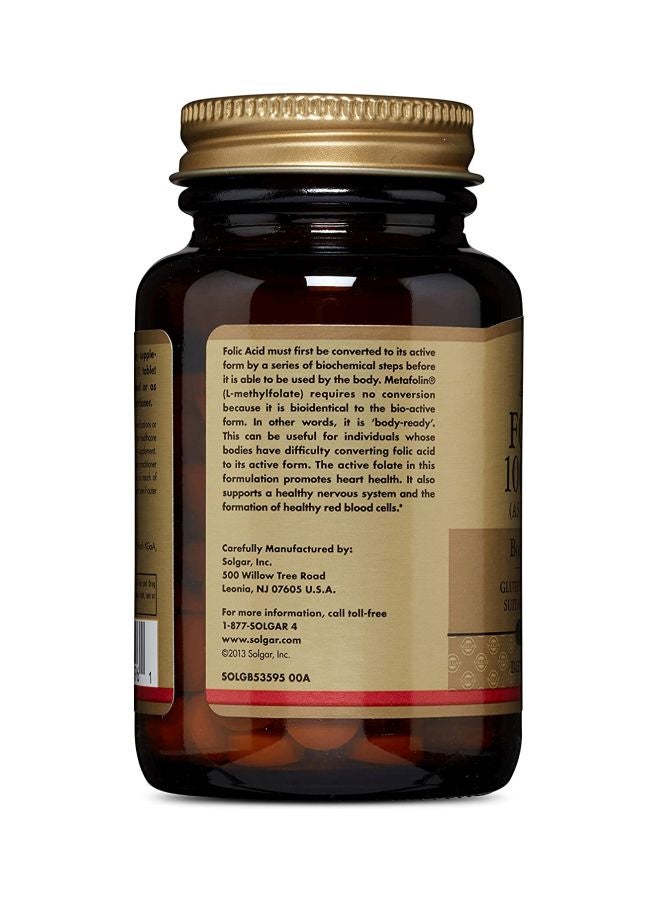 Solgar Folate Dietary Supplement 1000mcg - 120 Tablets - Image 4