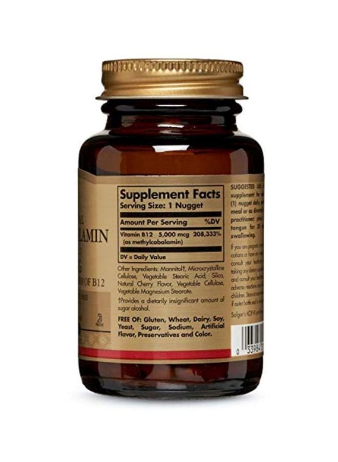 Solgar Methylcobalamin 5000 MCG Vitamin B 12 Dietary Supplement - 60 Nuggets - Image 2