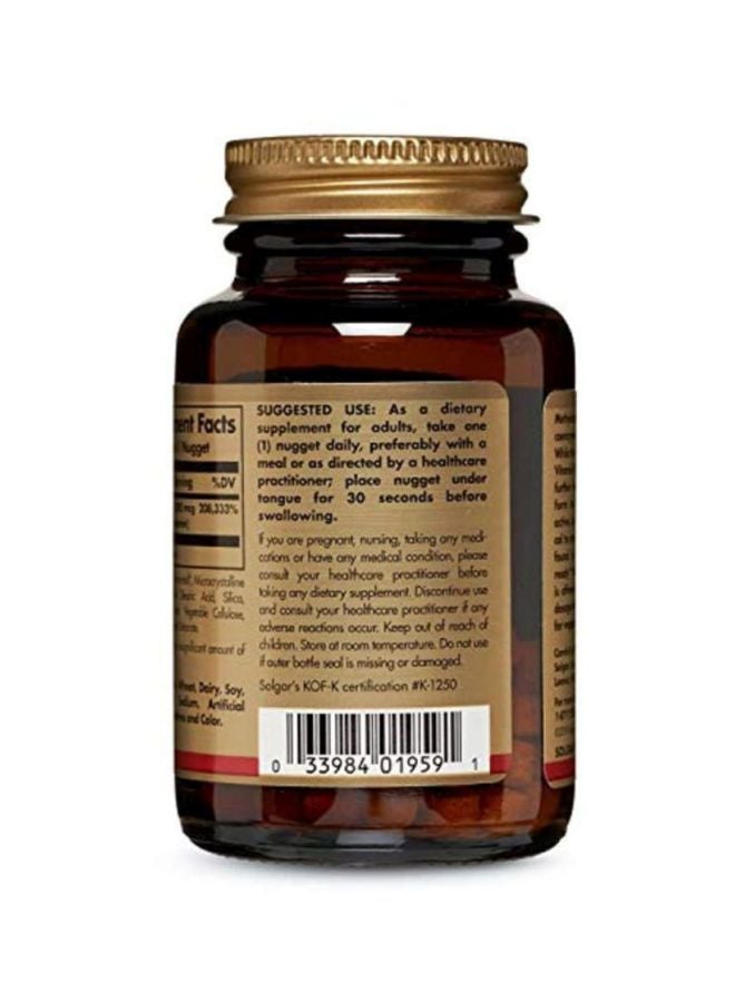 Solgar Methylcobalamin 5000 MCG Vitamin B 12 Dietary Supplement - 60 Nuggets - Image 3