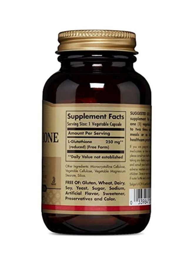 Solgar Reduced L-Glutathione 250 mg Dietary Supplement - 60 Capsules - Image 2