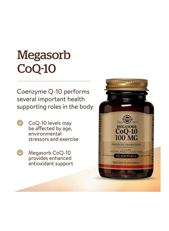 Solgar Megasorb CoQ-10 Dietary Supplement (100 Mg) - 90 Softgels - Image 5
